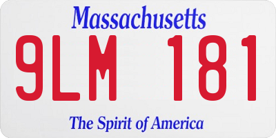 MA license plate 9LM181