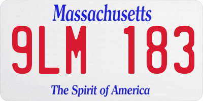 MA license plate 9LM183