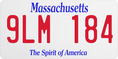 MA license plate 9LM184