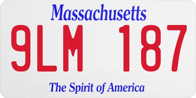 MA license plate 9LM187