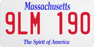 MA license plate 9LM190