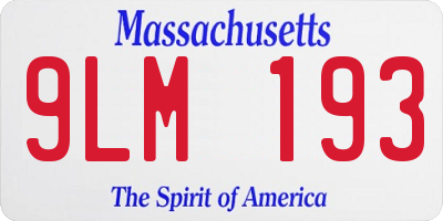 MA license plate 9LM193