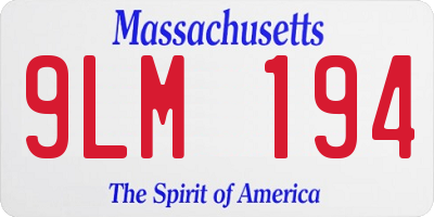 MA license plate 9LM194