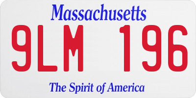 MA license plate 9LM196