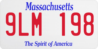 MA license plate 9LM198