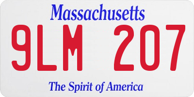 MA license plate 9LM207