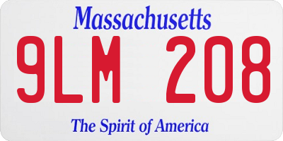 MA license plate 9LM208