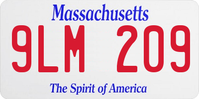 MA license plate 9LM209