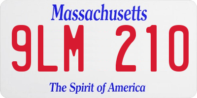 MA license plate 9LM210
