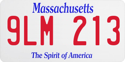 MA license plate 9LM213