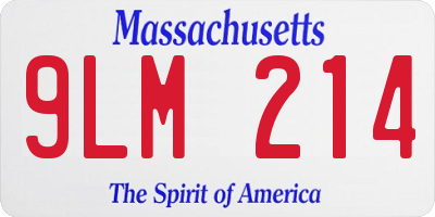 MA license plate 9LM214