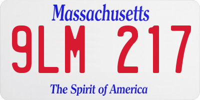 MA license plate 9LM217