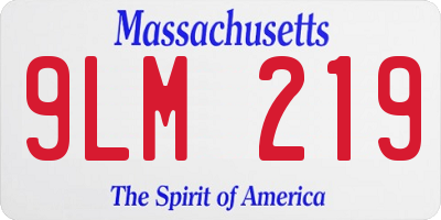 MA license plate 9LM219