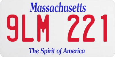 MA license plate 9LM221