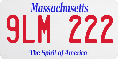 MA license plate 9LM222
