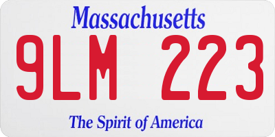 MA license plate 9LM223