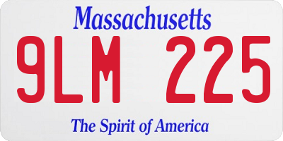 MA license plate 9LM225