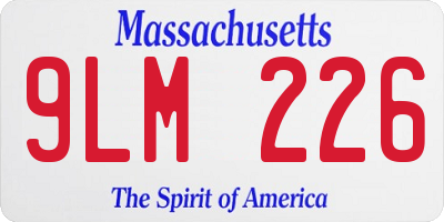 MA license plate 9LM226