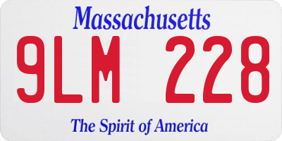 MA license plate 9LM228