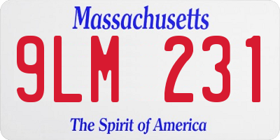 MA license plate 9LM231