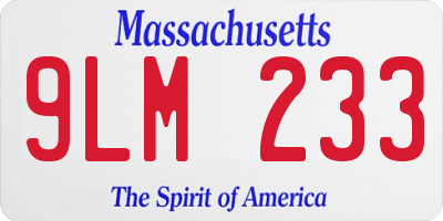 MA license plate 9LM233