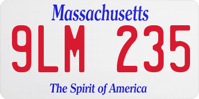 MA license plate 9LM235