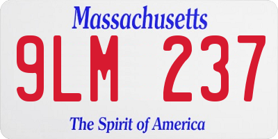MA license plate 9LM237