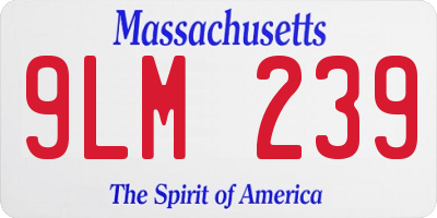 MA license plate 9LM239