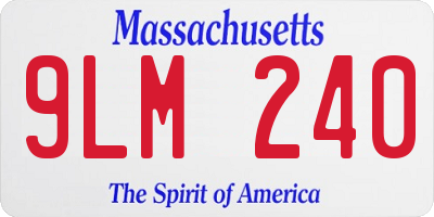 MA license plate 9LM240
