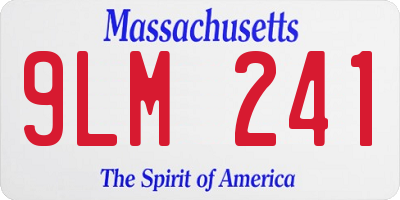 MA license plate 9LM241