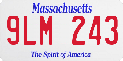MA license plate 9LM243
