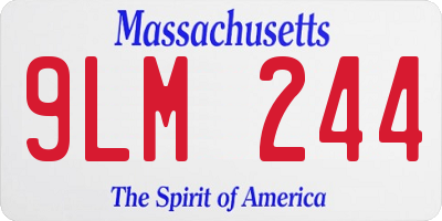 MA license plate 9LM244