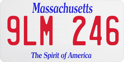 MA license plate 9LM246