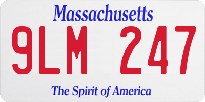 MA license plate 9LM247