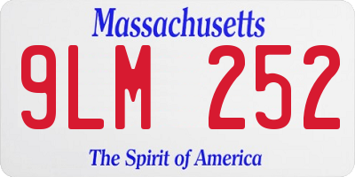 MA license plate 9LM252