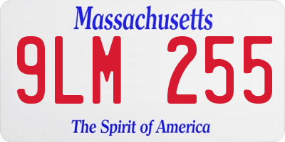MA license plate 9LM255