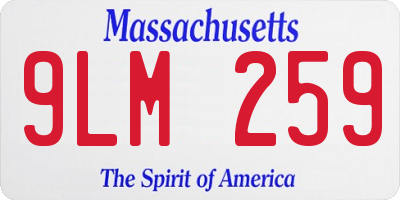 MA license plate 9LM259