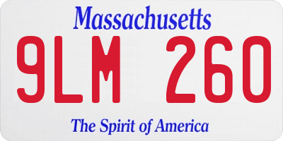 MA license plate 9LM260