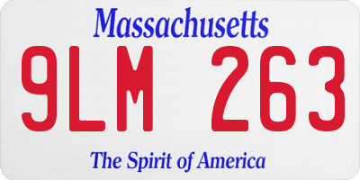 MA license plate 9LM263
