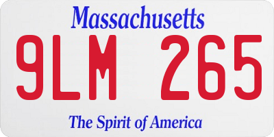 MA license plate 9LM265