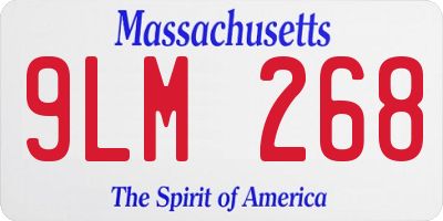 MA license plate 9LM268