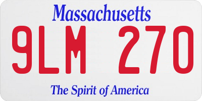 MA license plate 9LM270