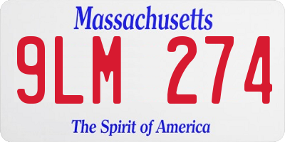 MA license plate 9LM274