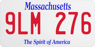 MA license plate 9LM276