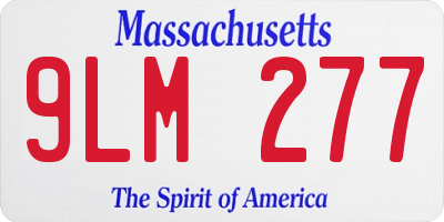 MA license plate 9LM277
