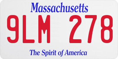MA license plate 9LM278