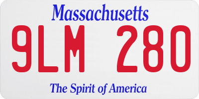 MA license plate 9LM280