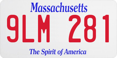 MA license plate 9LM281