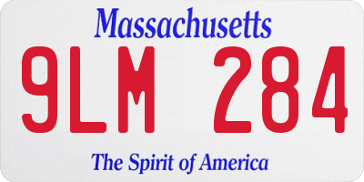 MA license plate 9LM284