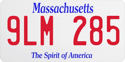 MA license plate 9LM285